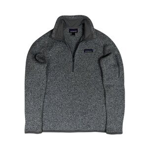 Patagonia Better Sweater Womens Small Grey Birch White 1/4 Zip Fleece Jacket